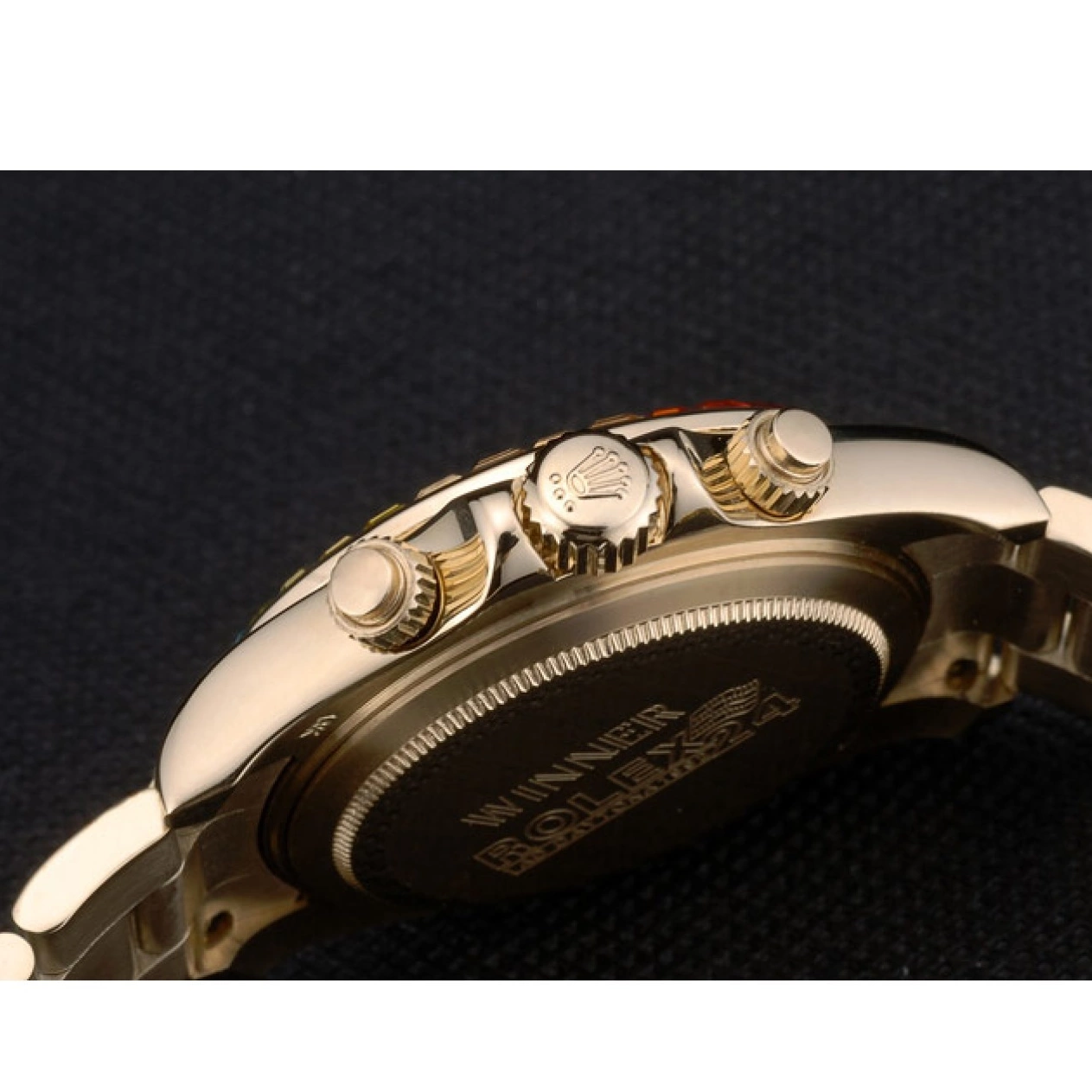 MiroTime 0816 Rolex Daytona Cosmograph Rainbow Crystals Bezel Rose Gold Strap Black Dial 80251